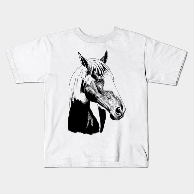 horse Kids T-Shirt by VicaVeresk